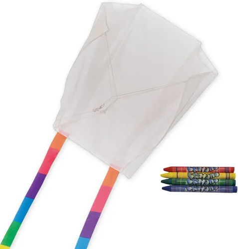 In the Breeze Trineo para colorear cometa de 18 pulgadas, paquete de fiesta de 50 piezas, cometa de línea única, incluye crayones y línea de cometa