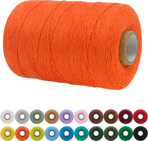 Miniatura 9 de JeogYong Cordón de macramé de un solo hilo 2mm x 164 yardas (492 pies) Cuerda de algodón suave, hilo de macramé 2 mm, suministros de macramé