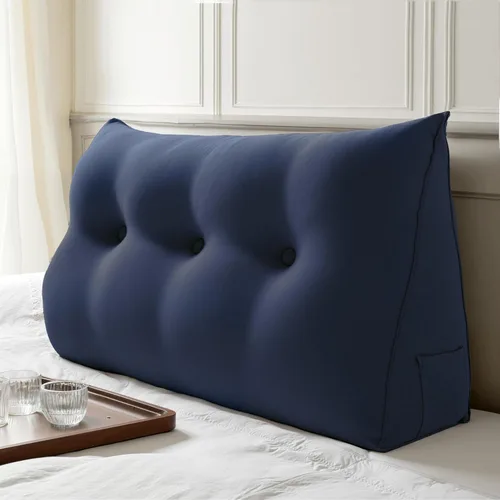 Miniatura 24 de WOWMAX Cabecero de Cama Multifuncional con Almohada Tapizada Doble, Cabecero para Dormitorio Individual XL, Portátil para Dormitorio Universitario