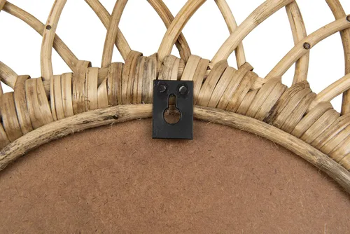Miniatura 4 de Creative Co-Op Espejo de pared de bambú tejido ovalado