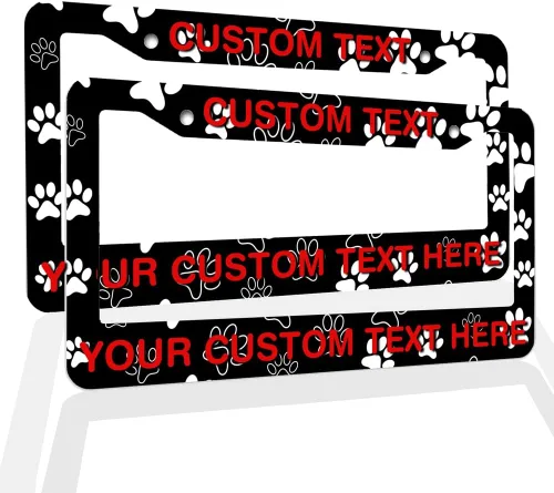 Miniatura 19 de Marcos de Matrícula con Cualquier Texto - Marco de Placa con Tu Mensaje Personalizado, Marco de Matrícula Personalizado con Nombre, Monograma, Logo
