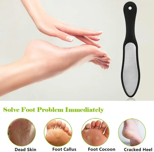 Miniatura 2 de BEZOX Lima de pie (1 unidad), raspador de pies de doble cara, removedor de callos, raspador de pies para eliminación de maíz de talón agrietado