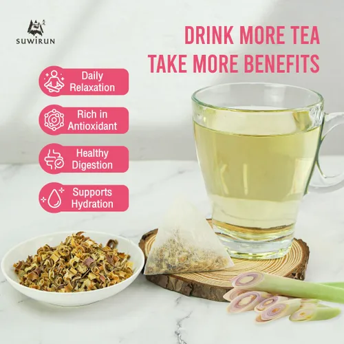 Miniatura 6 de Suwirun Té orgánico de citronela, 25 bolsas, producto de Tailandia, té de hierbas cítrico y refrescante, sin cafeína, sin calorías, alivia