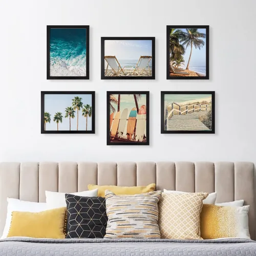 Miniatura 4 de Lavish Home - Juego de 6 marcos de fotos de 5 x 7 pulgadas con soporte y ganchos para pared de galería o retrato familiar, decoración de pared