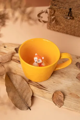 Miniatura 2 de DIHOclub Taza de cerámica de panda con animal 3D oculto, taza de figura de animal de dibujos animados hecha a mano, taza linda, regalo de Navidad