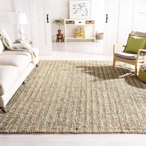 Miniatura 50 de SAFAVIEH Alfombra 9x12 - Colección de fibra natural - Grande - Marrón, Yute hecho a mano, estilo granja, textura gruesa de pelo grueso (NF447D)