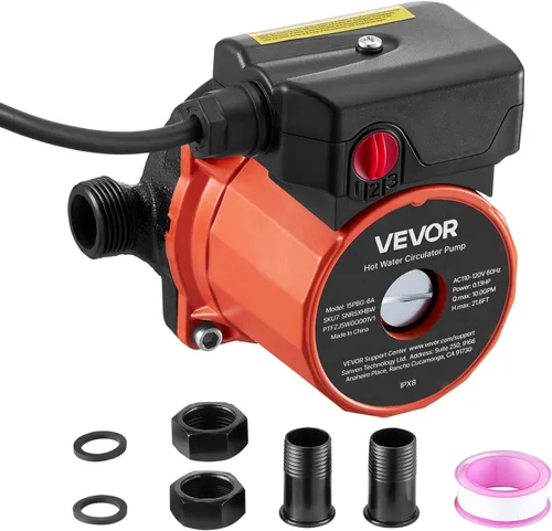 Miniatura 11 de VEVOR Bomba de recirculación de agua caliente, 10 GPM, sistema de bomba circuladora de circulación instantánea, control de 3 velocidades, 0.13 HP