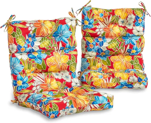 Miniatura 10 de South Pine Porch Cojín para silla de respaldo alto al aire libre (juego de 2), Aloha Black Floral