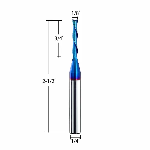 Miniatura 2 de BRD204 Broca de enrutador de inmersión en espiral de carburo sólido 2 flautas corte CNC Router Bits Molino de extremo NACO recubierto 1/8 "CD X 3/4