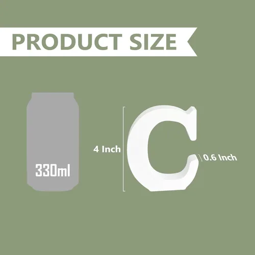 Miniatura 3 de Letras de madera de 4 pulgadas, letras del alfabeto de madera blanca para decoración de pared, letras de marquesina de madera sin terminar