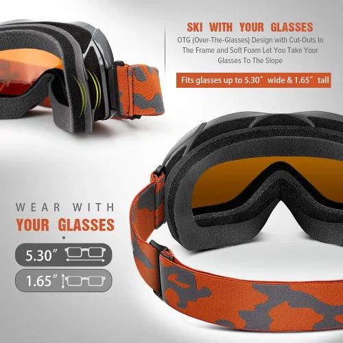 Miniatura 55 de OutdoorMaster OTG Gafas de esquí – Gafas sobre lentes para esquí y snowboard para hombres, mujeres y jóvenes – 100% de protección UV A1-vlt 46%