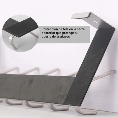 Miniatura 3 de WEBI - Perchero de 6 ganchos para abrigos, para colgar sobre la puerta, ideal para colgar toallas, ropa y abrigos en la puerta del baño Blanco