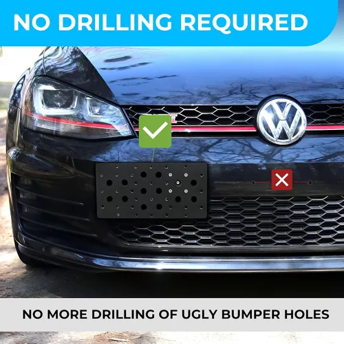 Miniatura 6 de TrunkNets Inc Soporte para gancho de remolque para parachoques para placa de matrícula para Volkswagen MK7 Golf GTi 2015 2016 2017 2018 2019
