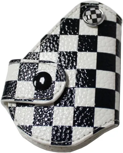 Miniatura 4 de iJDMTOY Funda para llavero con diseño a cuadros y negro y blanco compatible con Mini Cooper R55 R56 R57 R58 R59 R60 R61 F55 F56