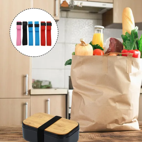 Miniatura 5 de UPKOCH Correas elásticas ajustables para contenedores de almuerzo, circunferencia de 4.72 a 6.70 pulgadas, ajuste universal, correas de fijación