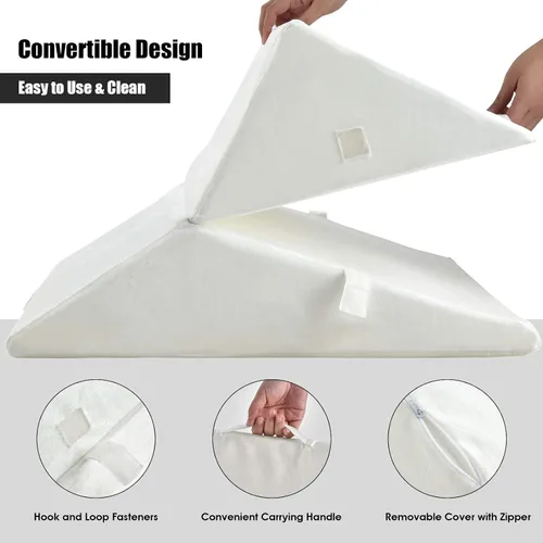 Miniatura 4 de KOMFOTT Almohada de cuña para cama con parte superior de espuma viscoelástica, triángulo para el cuello, reposapiernas, cojín de apoyo