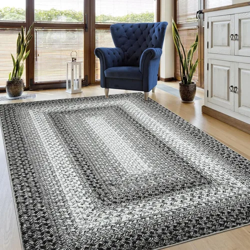 Miniatura 11 de ROYHOME Tapete pequeño para puerta de 2 x 3 pies, alfombra de área lavable, alfombras de área con estampado trenzado bohemio, alfombra de área