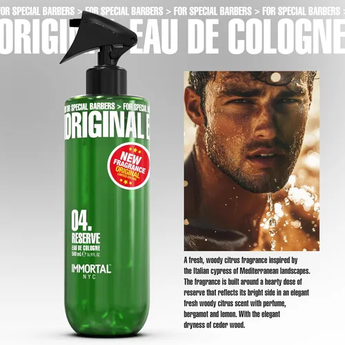 Miniatura 2 de Immortal NYC Reserve 04, Colonia para después del Afeitado en Spray para Cuerpo/Rostro, 17 oz - Exclusivo para Barberos - Suaviza la Piel