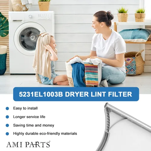 Miniatura 4 de AMI PARTS 5231EL1003B Filtro de pelusa para secadora compatible con pantalla de pelusa de ventilación de secadora Lg Reemplazar el filtro de pelusa