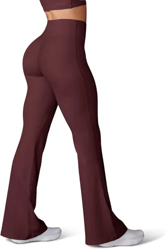 Miniatura 129 de HEGALY Pantalones de yoga acampanados para mujer, leggings cruzados, suaves, de cintura alta, pantalones casuales de entrenamiento con corte de bota