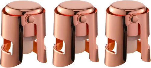 Miniatura 8 de Tapones de champán con protector de champán de acero inoxidable con silicona de grado alimenticio a prueba de fugas que se mantienen frescos, Negro