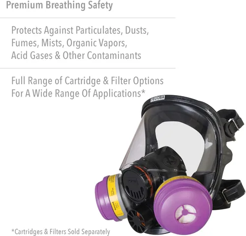 Miniatura 2 de NORTH Honeywell North 7600 Series Niosh - Respirador de silicona con pieza frontal completa, pequeño (760008AS)