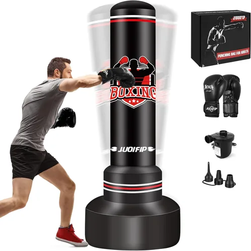 Miniatura 10 de Heavy Punching Bag with Stand Adults Teens,70" Freestanding Boxing Bags Kicking Bag Heavy Bag with Boxing Gloves and Electric Air Pump, Kickboxing