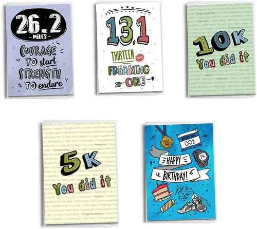 Miniatura 11 de Tarjetas de felicitación 5K Runner 3.1 millas Paquete de 5 carreras