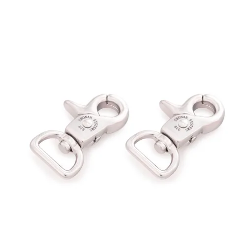 Miniatura 5 de SHONAN 2" Ganchos Pequeños de Gatillo de Resorte, Broches Giratorios de Gatillo de Acero Inoxidable Grado Marino, Paquete de 2 Clips de Tijera