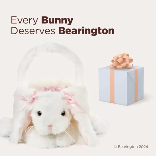 Miniatura 5 de Bearington - Cesta de Pascua de peluche con diseño de conejito marrón, 12 x 13 pulgadas