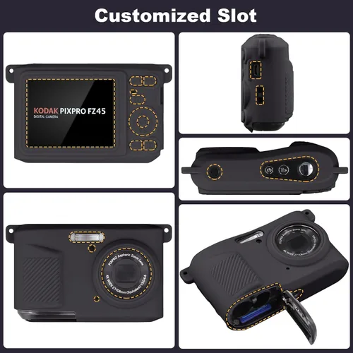 Miniatura 5 de Funda de silicona para cámara digital Kodak PIXPRO Friendly Zoom FZ45 16MP (funda negra)