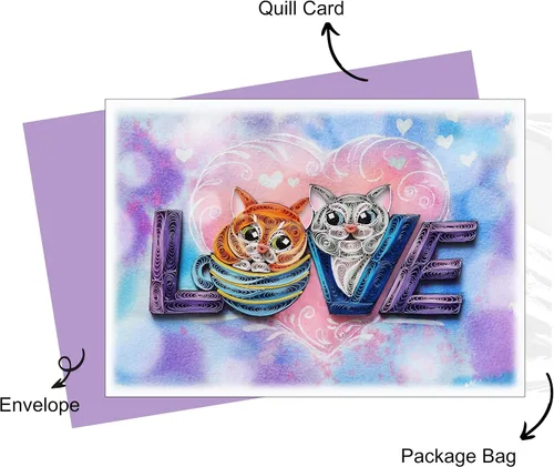 Miniatura 6 de Tarjeta del día de San Valentín, divertida tarjeta de felicitación de amor de gato, tarjetas de gato, tarjeta romántica de 5 x 7 pulgadas