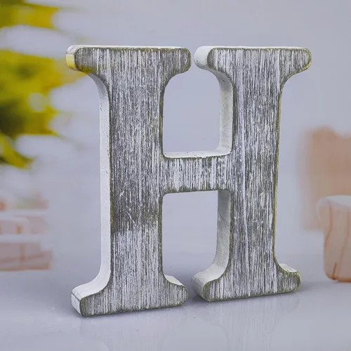 Miniatura 11 de Letras de madera rústica sin terminar de 6 pulgadas para decoración de pared, letras decorativas de pie en rodajas, decoración de tablero
