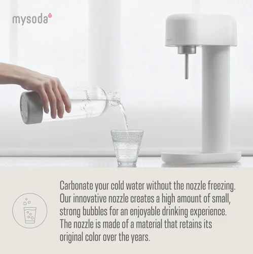 Miniatura 2 de Mysoda Ruby 2 - Máquina de agua carbonatada, silenciosa y duradera con botella de agua de 1 litro, sin cilindro de CO2, color blanco
