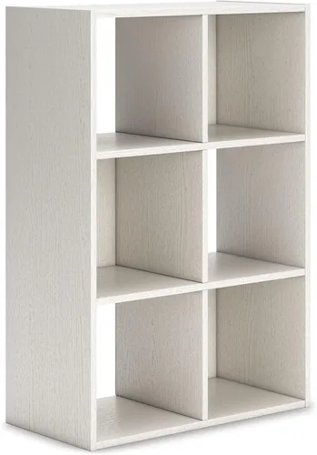 Miniatura 43 de Diseño exclusivo de Ashley Paxberry. Organizador de almacenamiento o librero moderno de 6 cubos, color blanqueado