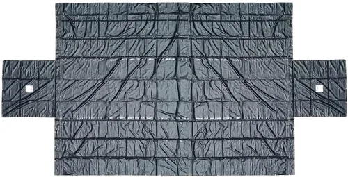 Miniatura 6 de Mytee Products Lona de acero de 18 onzas con caída y solapa de 4 pies, para camiones de 16 x 24 pies, lona impermeable de vinilo negro resistente
