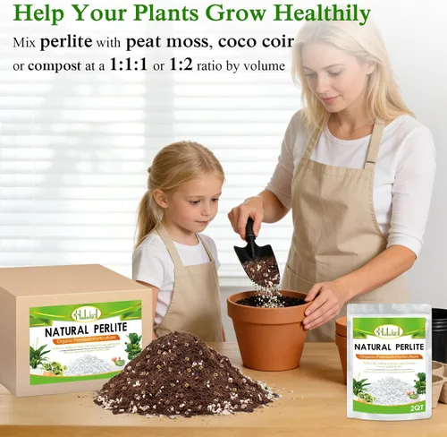 Miniatura 6 de Aditivo de Suelo Halatool 2QT de Perlita para Plantas Jardinería Interior Natural Mezcla de Tierra para Macetas Aditivo para Retener Humedad