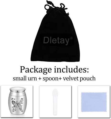 Miniatura 7 de Dletay Urnas pequeñas para cenizas humanas, recuerdo de 1.6 pulgadas, de acero inoxidable, mini urna conmemorativa de mariposa para mujeres y hombres