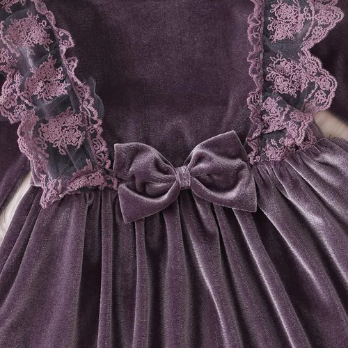 Miniatura 101 de IDOPIP Vestido tutú de terciopelo para niñas pequeñas, vestido de manga larga para princesa, Navidad, cumpleaños, fiesta, boda, vestidos de otoño e