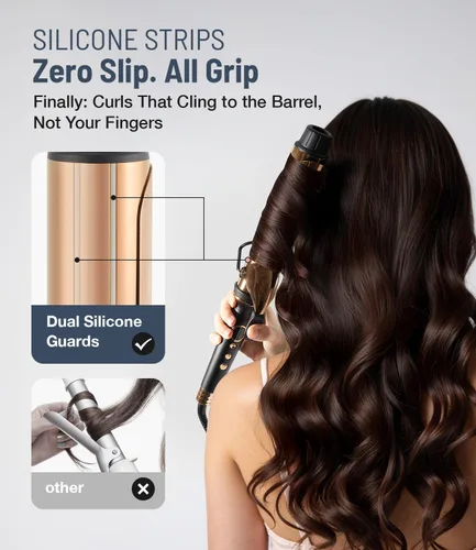 Miniatura 5 de ORYNNE Rizador de titanio de 2 pulgadas, barril extra largo para cabello largo, rizador de 2 pulgadas con calentador PTC dual, 12 ajustes de calor
