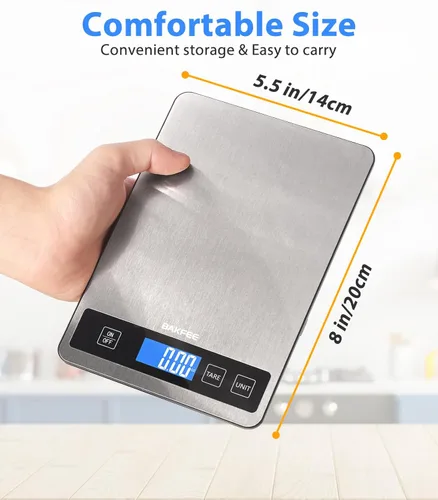 Miniatura 4 de Báscula de alimentos – Báscula digital recargable de cocina de 33.1 lbs/33 libras con pantalla LCD de vista completa, gramos y onzas, tipo C