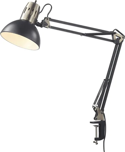 Miniatura 5 de Globe Electric 62000010 Lámpara de escritorio de 32" con múltiples articulaciones con abrazadera metálica, latón mate, acentos blancos, interruptor