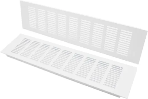 Miniatura 10 de 2 fundas para ventilación de aire, rejilla de ventilación de aleación de aluminio blanca rectangular, cubierta de rejilla de metal para armario