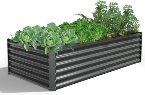 Miniatura 14 de A ANLEOLIFE Paquete de 2 camas de jardín elevadas galvanizadas de 3 pies x 24 pulgadas de alto para exteriores, jardinera redonda de metal