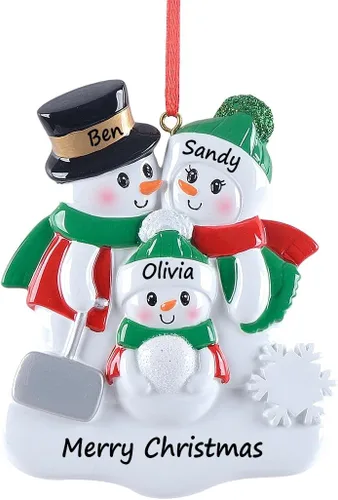 Miniatura 9 de Adorno familiar personalizado 2025, adornos familiares únicos, pala de muñeco de nieve, decoración de fiesta, adornos de Navidad de pareja de muñeco
