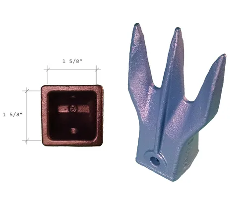 Miniatura 2 de Mini excavadora cubo Trident Rock Tooth, 238-3207 TR3 w/Pin, compatible con CAT VRS-50 (1)