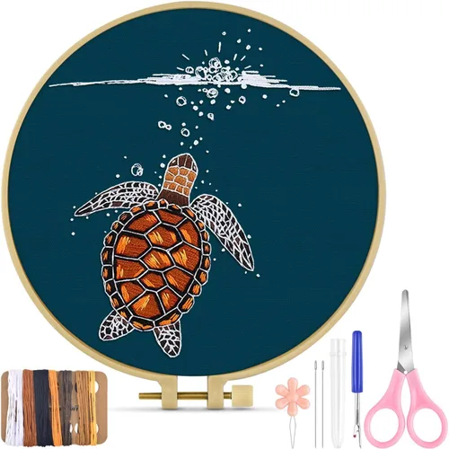 Miniatura 8 de TINDTOP Kit de Bordado para Principiantes Adultos, Kit de Bordado de Pájaros para Principiantes, Incluye Tela de Bordado Aros Hilos para Amantes