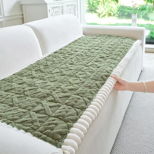 Miniatura 10 de Fundas de Reposabrazos de Sofá Antideslizantes, Funda Lavable de Respaldo de Sillón Suave, Fundas Gruesas y Peludas para Reposabrazos de Sofá