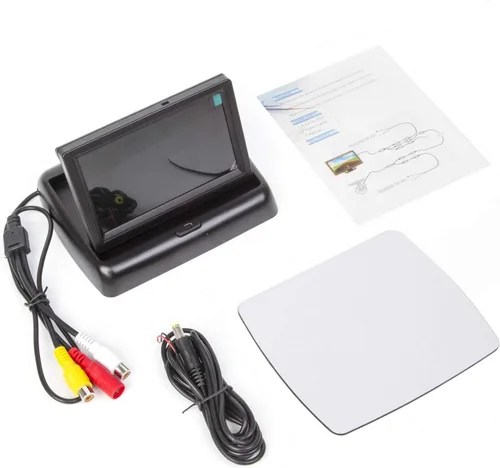 Miniatura 6 de 4.3 pulgadas pequeño mini digital abatible pantalla de monitor plegable para coche camión vehículo vista trasera kits de estacionamiento invertido