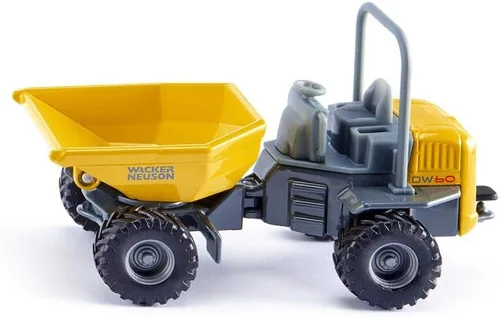 Siku 3509, Wacker Neuson DW60 Dumper, 1:50, Metal/Plástico, Amarillo/Gris, Canal inclinable y giratorio